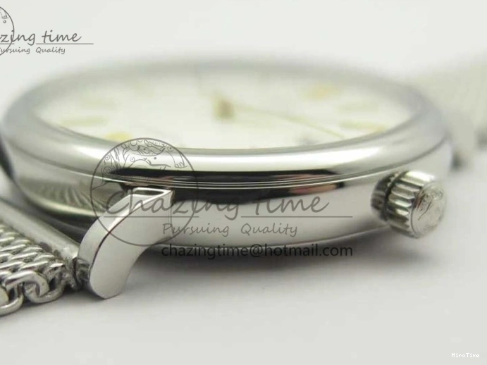 MIROTIME 0327 Breathable Portofino IW356501 SS V3 MK 1:1 Best Edition White Dial Gold Markers On SS Mesh Bracelet MIYOTA 7197